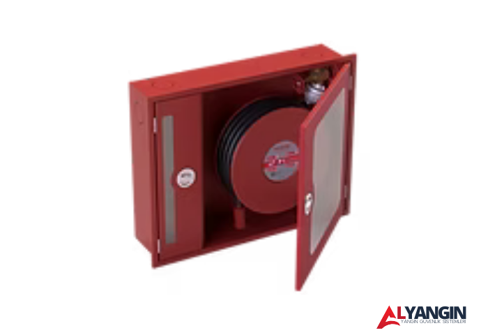 ÇİFT KAPAK CAMLI YATAY TİP YARI SERT HORTUMLU YANGIN DOLAPLARI