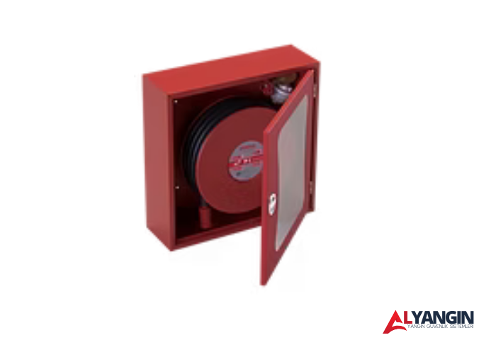  TEK KAPAK CAMLI YARI SERT HORTUMLU YANGIN DOLAPLARI